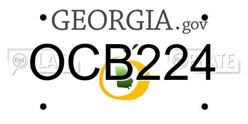 OCB224 Georgia License Plate