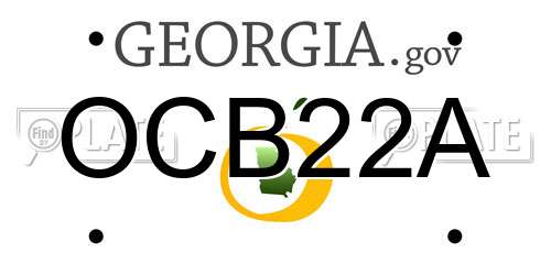 OCB22A Georgia License Plate