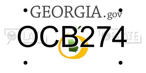 OCB274 Georgia License Plate