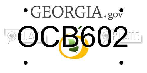 OCB602 Georgia License Plate