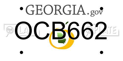 OCB662 Georgia License Plate