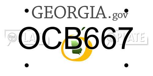 OCB667 Georgia License Plate