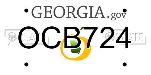 OCB724 Georgia License Plate
