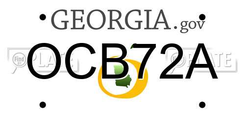 OCB72A Georgia License Plate