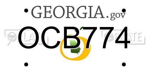OCB774 Georgia License Plate