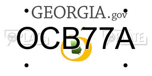 OCB77A Georgia License Plate