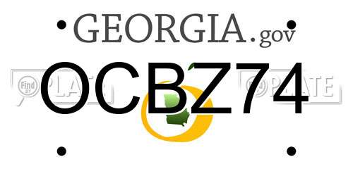 OCBZ74 Georgia License Plate
