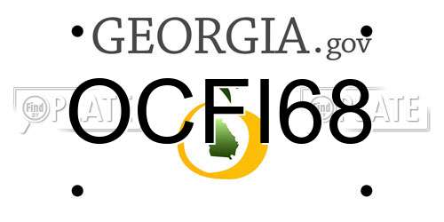 OCFI68 Georgia License Plate