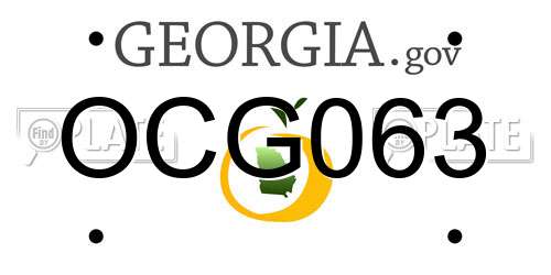 OCG063 Georgia License Plate
