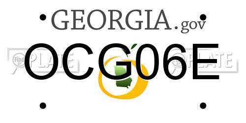 OCG06E Georgia License Plate