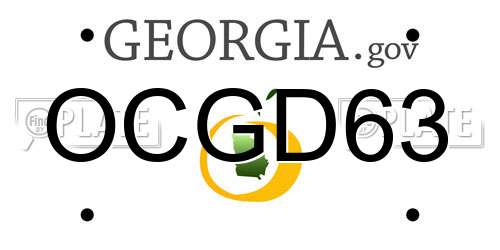 OCGD63 Georgia License Plate