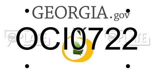 OCI0722 Georgia License Plate