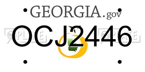 OCJ2446 Georgia License Plate