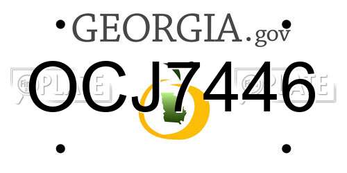 OCJ7446 Georgia License Plate