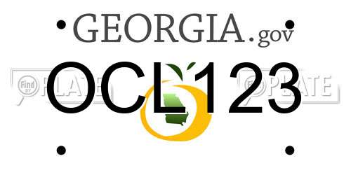 OCL123 Georgia License Plate
