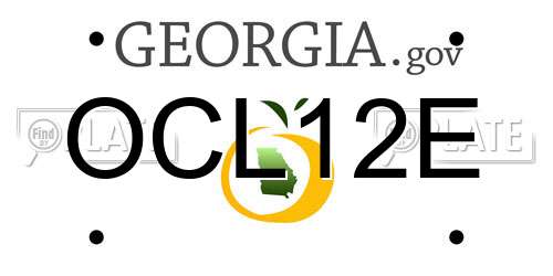 OCL12E Georgia License Plate