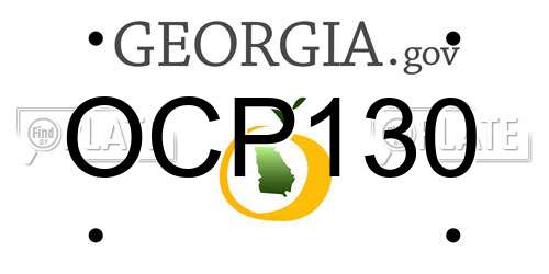 OCP130 Georgia License Plate