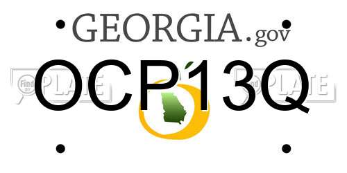 OCP13Q Georgia License Plate