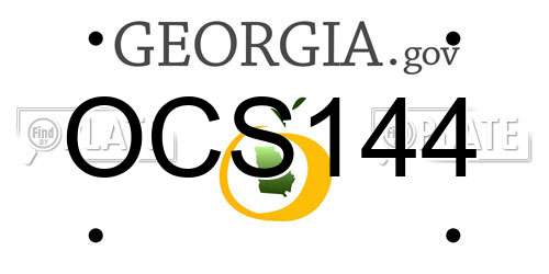 OCS144 Georgia License Plate