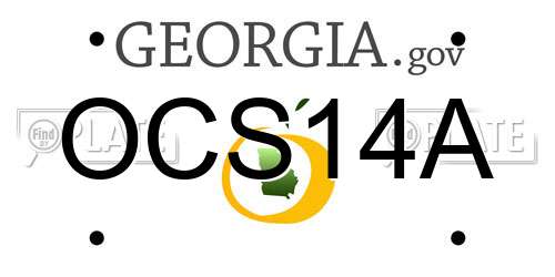 OCS14A Georgia License Plate