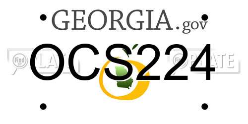 OCS224 Georgia License Plate