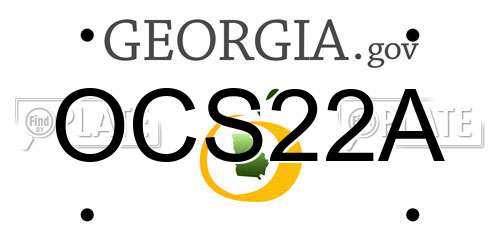 OCS22A Georgia License Plate