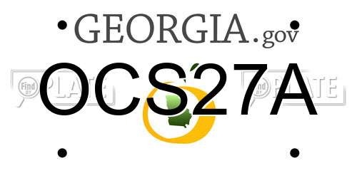 OCS27A Georgia License Plate