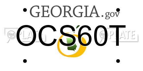 OCS60T Georgia License Plate