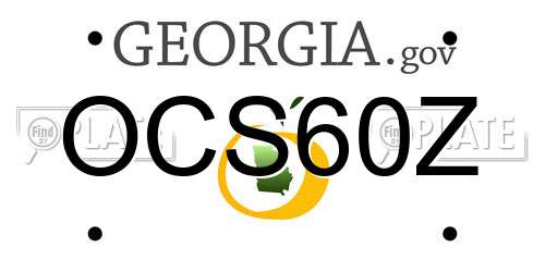 OCS60Z Georgia License Plate