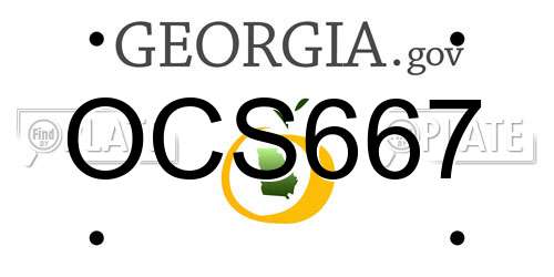 OCS667 Georgia License Plate