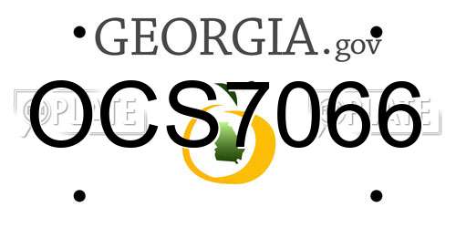 OCS7066 Georgia License Plate