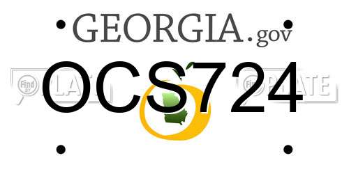 OCS724 Georgia License Plate