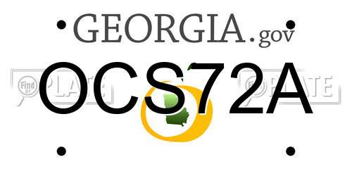 OCS72A Georgia License Plate