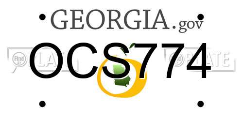 OCS774 Georgia License Plate