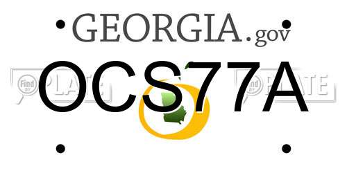 OCS77A Georgia License Plate