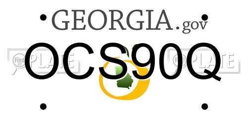 OCS90Q Georgia License Plate