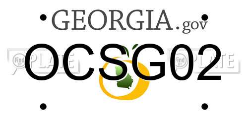OCSG02 Georgia License Plate
