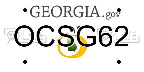 OCSG62 Georgia License Plate