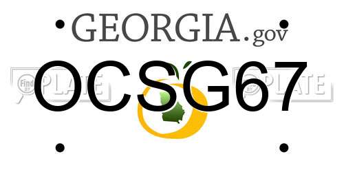 OCSG67 Georgia License Plate