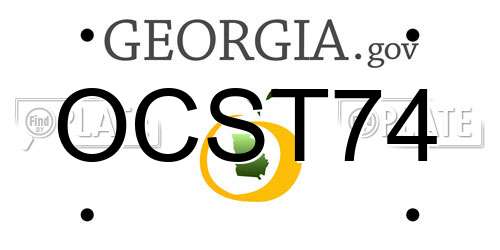 OCST74 Georgia License Plate