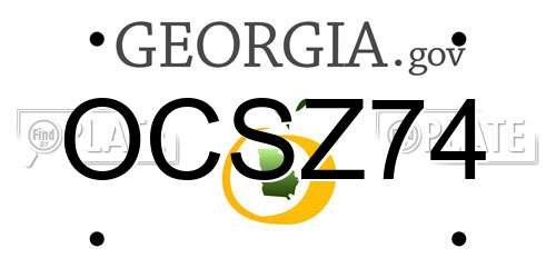 OCSZ74 Georgia License Plate