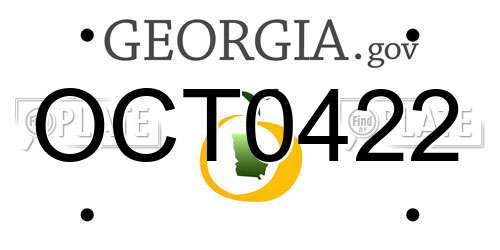 OCT0422 Georgia License Plate