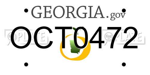 OCT0472 Georgia License Plate