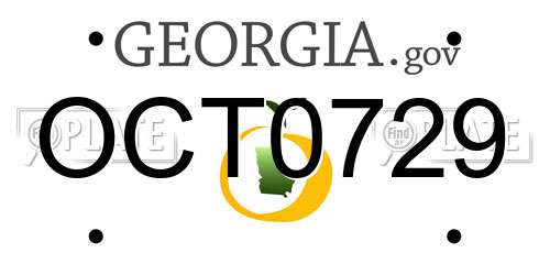 OCT0729 Georgia License Plate
