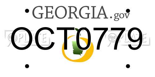 OCT0779 Georgia License Plate