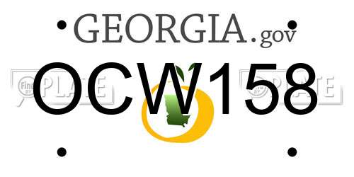 OCW158 Georgia License Plate