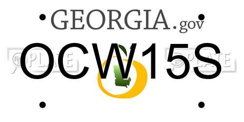 OCW15S Georgia License Plate