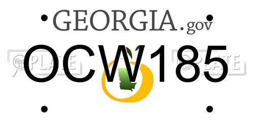 OCW185 Georgia License Plate