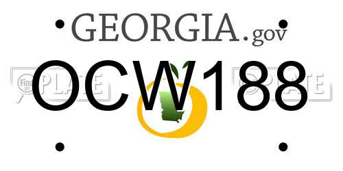 OCW188 Georgia License Plate