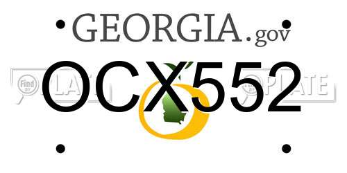 OCX552 Georgia License Plate